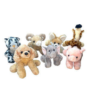 Lot of 7 Aurora Mini Flopsie Plush Stuffed Animals Floppy 8” See Description